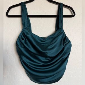 GUESS Deep Teal Draped Blouse Zippered Back - Medium